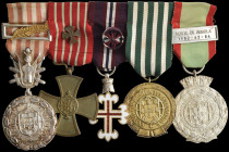 Portugal, Mounted Distinguished Service Cross Group of Five, comprising: Distinguished Service Medal, 1949 model, in silver, with Golden Palm for part...
