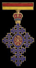 Romania, Decoration of the Orthodox Patriarchy of Romania, in silver-gilt and enamels, width 37.5mm, with enamelled riband bar brooch suspension, in c...