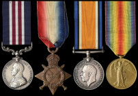 A Great War Military Medal Group of 4 awarded to Lance-Corporal P. J. Maher, 2nd Battalion, late 7th Battalion, Royal Dublin Fusiliers, who was wounde...