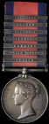 Military General Service, 1793-1814, 7 clasps, Busaco, Ciudad Rodrigo, Badajoz, Salamanca, Vittoria, Orthes, Toulouse (James Garrett 88th Foot), dark ...