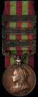 India General Service, 1895-1902, bronze issue, 3 clasps, Punjab Frontier 1897-98, Malakand 1897, Tirah 1897-98 (Driver Hakim 1st Patiala I.S. Infy.),...