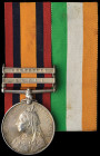 Queen’s South Africa, 1899-1902, 2nd type reverse with ghosted dates, 2 clasps, Natal, Transvaal (3516. Pte: W. Grimshaw. A.O.C.), officially engraved...