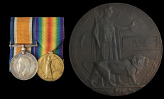 A Great War Pair and Memorial Plaque awarded to Lance-Corporal George Libbiter, 3rd Battalion, Coldstream Guards, who died of wounds on 18 April 1918,...