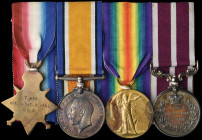 A Great War Meritorious Service Medal Group of 4 awarded to Armament Staff Sergeant Ralph Hall, Army Ordnance Corps, awarded the M.S.M. while serving ...