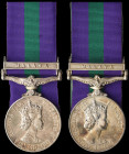 General Service (2), 1918-62, single clasp, Malaya (22475799 Pte. J. A. Parle. R.A.O.C.) and (23210552 Pte. M. D. Lewendon. R.A.O.C.), good very fine ...