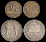 Birmingham Loyal Association Regimental Award Medal 1802, by Matthew Boulton, Mars and Pax clasping hands in commemoration of the Peace of Amiens, rev...
