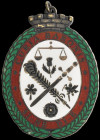 Curia Baronis or Court Baron’s Badge, by Thomas Fattorini, Birmingham, hallmarked 1897, in silver and enamels, width 50.8mm, good very fine A 'Curia B...