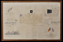 Documents: A pair of documents presented to Major George Matthews, M.C., Auxiliary Military Pioneers Corps, late Tank Corps, presented by the Belgian ...
