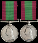 An Unusual 'Double Issue' Second Afghan War Pair to Private Samuel Cardwell, 100th Foot, comprising: Afghanistan, 1878-80, no clasp (610. Pte. S. Card...