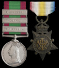 A Second Afghan War Pair awarded to Sepoy Runjeet Thappa, 4th Gurkha Regiment, comprising: Afghanistan, 1878-80, 3 clasps, Ali Musjid, Kabul, Kandahar...