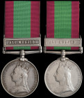 Afghanistan, 1878-80 (2), single clasp, Ali Musjid (S. Shurruf Ally Khan 27th P.N.I.) and (S. Jhunda Sing 27th P.N.I.), medals erased and re-engraved ...