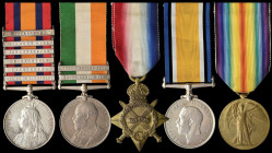 A Scarce Second Boer War and Great War Group of 5 awarded to Lieutenant William H. Rhoades, 2nd Battalion, Life Guards, who later served with Naudes S...