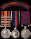 A Second Boer War L.S.G.C. Group of 3 awarded to Trooper Frederick Pope, Royal Horse Guards, comprising: Queen’s South Africa, second type reverse, 6 ...