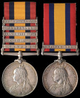 Queen’s South Africa (2), 1899-1902, second type reverse , single clasp, Laing’s Nek (2497 Bomb: Cr: Mr: W. Smith, 7th Bty., R.F.A.), second type reve...