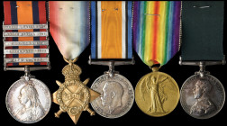 A Second Boer War, Great War and Post-War Volunteer Group of 5 awarded to Staff Sergeant Walter Bawcutt Edmunds, Electrical Engineers, R.E., and who a...