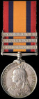 Queen’s South Africa, 1899-1902, third type reverse, 3 clasps, Defence of Ladysmith, Laing’s Nek, Belfast (5438 Pte J. D. Lindley, Liverpool Regt), to...