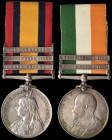 A Second Boer War Pair awarded to J. Lyons, Private, South Wales Borderers, who later served with the South African Constabulary, comprising: Queen’s ...