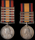 Queen’s South Africa (2), 1899-1902, both second type reverse, 4 clasps, Relief of Kimberley, Paardeberg, Driefontein, Transvaal (4184 Pte J. Alderman...