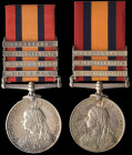 Queen’s South Africa, 1899-1902, both second type reverse, 4 clasps, Belmont, Modder River, Orange Free State, Transvaal (4717 Pte. J. Hicks, 1st L. N...