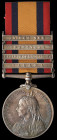 Queen’s South Africa, 1899-1902, third type reverse, 4 clasps, Talana, Defence of Ladysmith, Transvaal, Laing’s Nek (1019 Pte. T. Redmond. K.R.R.C.), ...