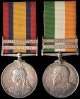 A Second Boer War Pair awarded to Civilian Surgeon E. G. Goddard, Royal Army Medical Corps, comprising: Queen’s South Africa, 1899-1902, third type re...
