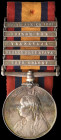 Queen’s South Africa, 1899-1902, 2nd type reverse with ghosted dates, 5 clasps, Cape Colony, Orange Free State, Transvaal, Laing’s Nek, South Africa 1...