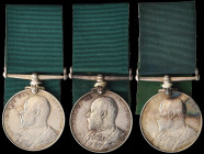 Volunteer Long Service (3), E.VII.R. (2194 C. Serjt. G. Leach. 1st V.B. Rl. W. Surrey Regt) with three bronze regimental prize medals, named, and date...