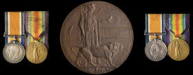 A Great War Pair and Memorial Plaque awarded to Private Albert Parvin, ‘C’ Company, 1st Battalion, The Queen’s (Royal West Surrey) Regiment, who was k...
