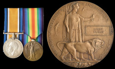 A Great War ‘Mesopotamia P.O.W.’ Casualty Pair and Plaque to Private Robert Wrigley, 1st/4th Battalion, The Queen’s (Royal West Surrey) Regiment, who ...