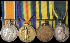 A Great War Territorials Group of 4 awarded to Corporal Frank Willard, 1st/4th Battalion, The Queen’s (Royal West Surrey) Regiment, comprising: Britis...