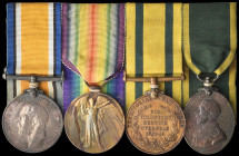 A Great War Territorials Group of 4 awarded to Corporal Frederick George Causton, 1st/4th Battalion, The Queen’s (Royal West Surrey) Regiment, compris...