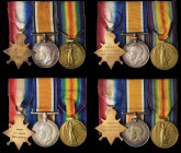 Great War 'Mesopotamia Casualty' Trios (4) awarded to soldiers from the 1st/5th Battalion, The Queen’s (Royal West Surrey) Regiment, comprising: 1914-...