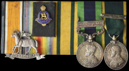 A Partial I.G.S. ‘Afghanistan N.W.F. 1919’ and Territorial Force Efficiency Group of 2 awarded to Company Quarter Master Sergeant Marmaduke Romans, 1s...