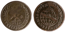 Angola D.João V - X Réis 1715
Angola D.João V - X Réis 1715, IOA (A without the line), A.G:02.03,BC, &nbsp; 6,84gr, Copper