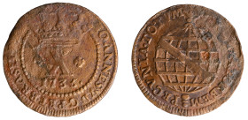 Angola D.João V - X Réis 1735
Angola D.João V - X Réis 1735, A.G:03.01, BC+, 6,48gr, Copper