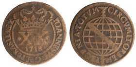 Angola D.João V - XX Réis 1718
Angola D.João V - XX Réis 1718, A.G:05.05, MBC-, 12.91gr, Copper