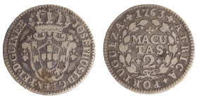 Angola D.José I - 2 Macutas 1763
Angola D.José I - 2 Macutas 1763, MBC, A.G::09.02, 2,85gr, Silver