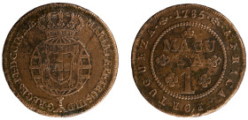 Angola D.Maria I e D.Pedro III - Macuta 1785
Angola D.Maria I e D.Pedro III - Macuta 1785, MBC, A.G:03.04, 36,41gr, Copper