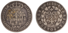 Angola D.Maria I e D.Pedro III - 4 Macutas 1784
Angola D.Maria I e D.Pedro III - 4 Macutas 1784, MBC, A.G:05.02, 5,37gr, Silver