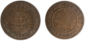 Angola D.Maria I - 1/4 Macuta 1789
Angola D.Maria I - 1/4 Macuta 1789, MBC-, A.G:01.01, 8,05gr, Copper
