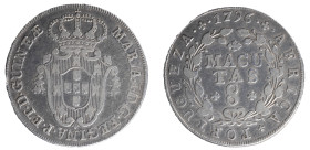 Angola D.Maria I - 8 Macutas 1796
Angola D.Maria I - 8 Macutas 1796, A.G:07.02, MBC, 11,64gr, Silver