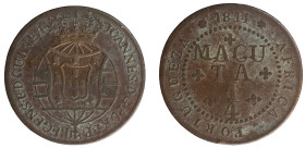 Angola D.João Príncipe Regente - 1/4 Macuta 1814
Angola D.João Príncipe Regente - 1/4 Macuta 1814, A.G:01.01, MBC, 3,94gr, Copper