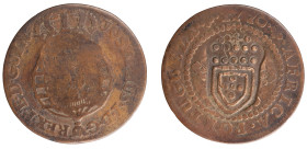 Angola D.Maria II - V Réis 1770 with Stamp Shield Crown
Angola D.Maria II - V Réis 1770 with Stamp Shield Crown, MBC-, A.G:02.01, 3,15gr, Copper