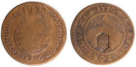 Angola D.Maria II - Macuta 1770 with Stamp Shield Crown
Angola D.Maria II - Macuta 1770 with Stamp Shield Crown, MBC-, A.G:05.03, 36,42gr, Copper