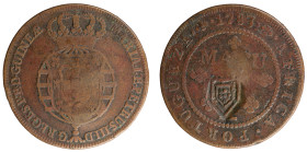 Angola D.Maria II - Macuta 1783 with Stamp Shield Crown
Angola D.Maria II - Macuta 1783 with Stamp Shield Crown, MBC, A.G:05.05, 32,63gr, Copper