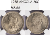 República Angola - IIII Macutas 1928
República Angola - IIII Macutas 1928, NGC MS 66, A.G::03.02, Excelent Condition, Alpaca