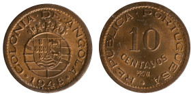 Angola Prova - 10 Centavos 1948 Prova Incusa
Angola Prova - 10 Centavos 1948 Prova Incusa, Soberba, A.G:E1.02, 1,98gr, Bronze