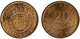 Angola Prova - 20 Centavos 1949 Prova Incusa
Angola Prova - 20 Centavos 1949 Prova Incusa, Soberba, A.G:E2.02, 3,01gr, Bronze