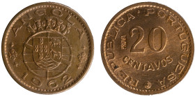 Angola Prova - 20 Centavos 1962 Prova Incusa
Angola Prova - 20 Centavos 1962 Prova Incusa, Soberba, A.G:E2.03, 2,51gr, Bronze
