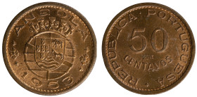 Angola Prova - 50 Centavos 1953 Prova Incusa
Angola Prova - 50 Centavos 1953 Prova Incusa, Soberba, A.G:E3.07, 4,01gr, Bronze